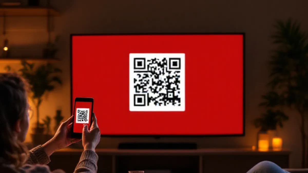 Kod QR na telewizorze skanowany telefonem