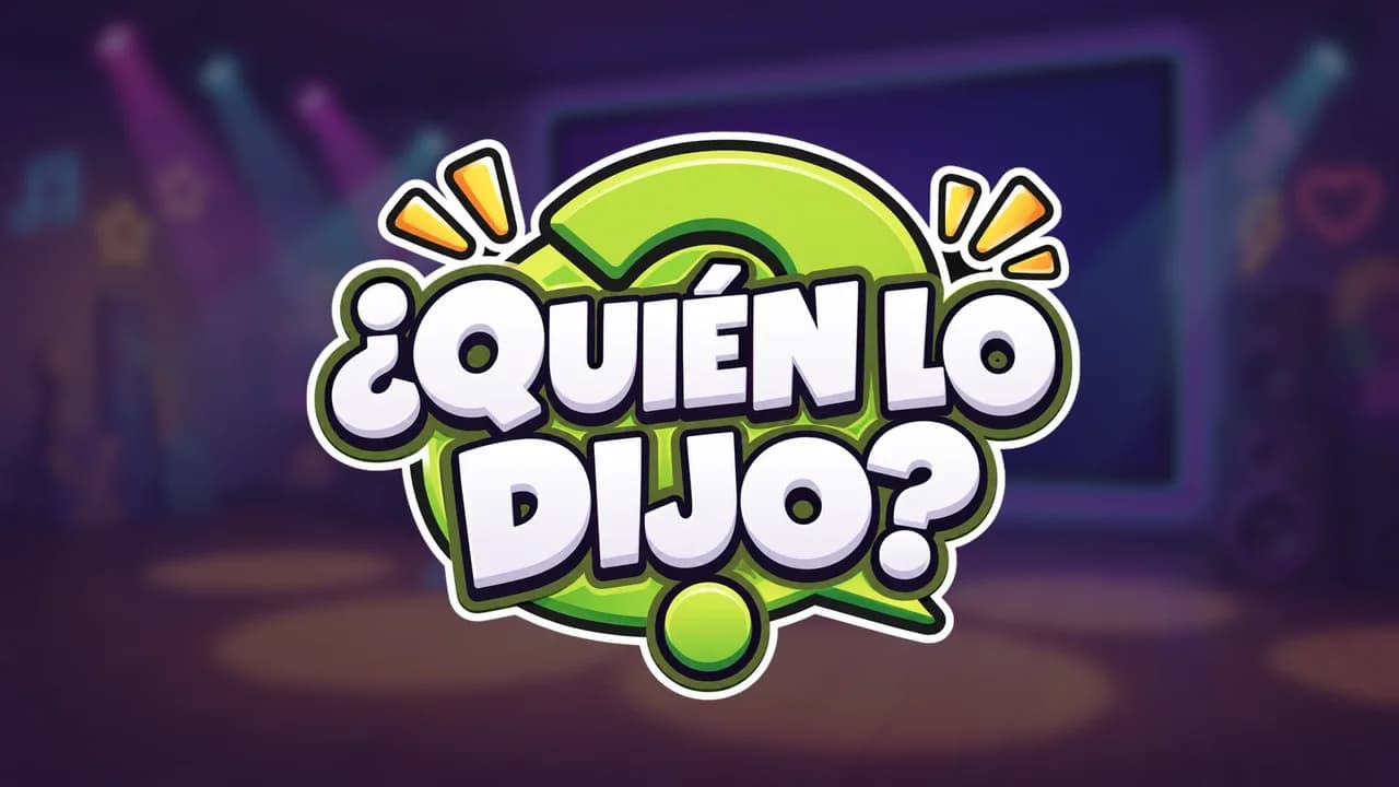 Logo del juego ¿Quién lo dijo? delante de un plató de televisión